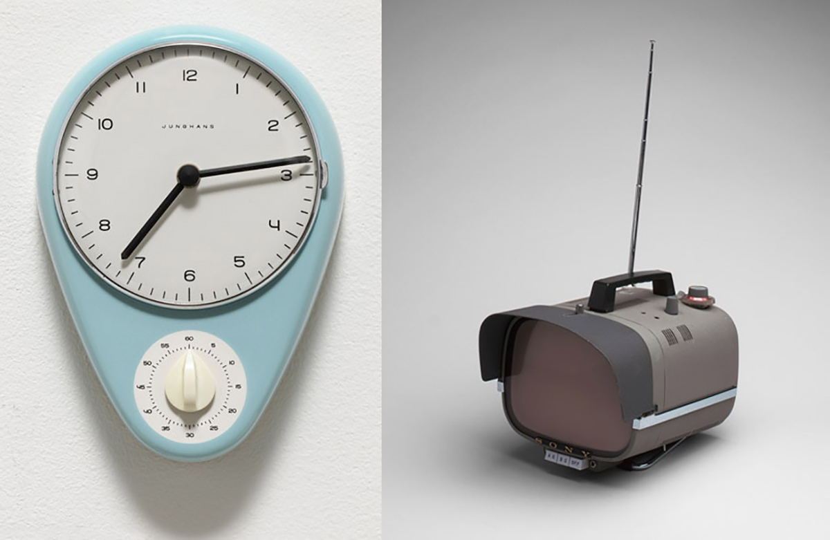 Max Bill (Swiss, 1908–1994). Kitchen Clock. 1956–57 by Gebrüder Junghans AG and  Television (TX8-301). 1959. Sony Corporation